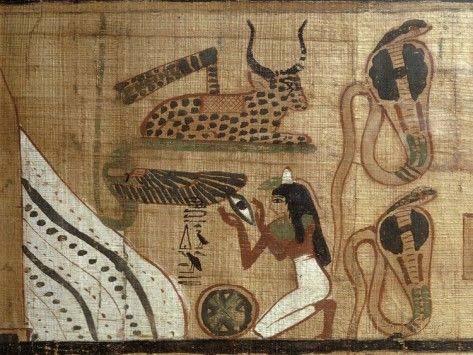 Serpents were also found illustrated on papyrus