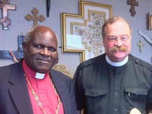 Bishop Walter Obare of the Evangelical Lutheran Church of Kenya visits with LCMS President Matthew Harrison in St. Louis.
