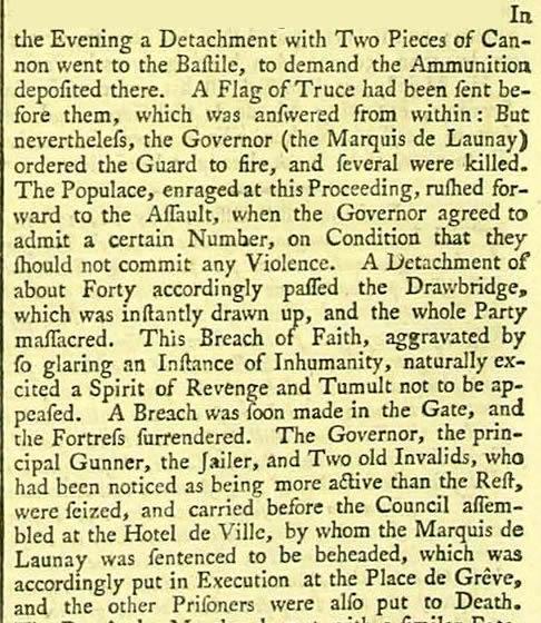 Activity 2 Source 2: 'The London Gazette' - Tuesday 14 July1789 In the evening a detachment with two pieces of cannon went to the Bastille, to demand the ammunition deposited there.