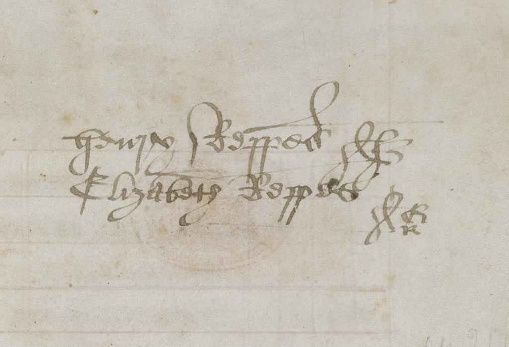 Fig. 1. 3. The inscribed names of Henry Reppes and Elizabeth Reppes, British Library, King s MS. 9, f. 1r.