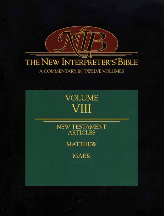 Introduction, Commentary, and Reflections on the Gospel of Matthew, by M. Eugene Boring, in: The New Interpreter's Bible. A Commentary in Twelve Volumes.