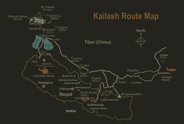 Vinayaka Chaturthi on 17-Jun-18 H1809 4N 5D 14-Jun-18 18-Jun-18 Mansarovar H1814 4N 5D 29-Jun-18 3-Jul-18 Special Short Duration Batch 8 Kailash Yatra Map (Helicopter Route) Kailash Yatra via Lhasa