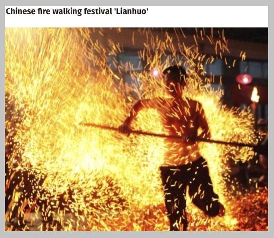 Figure 4: Fire walking festival The person in Figure 4 lived to tell his tale. Then what about a Tsunami appearing from nothing? Doesn t this prove him wrong?