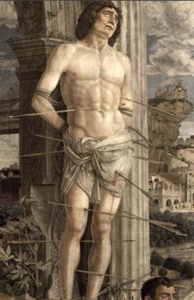 (Died c. 288 AD) St. Sebastian began life in Narbonne, Gaul. Catholics believe he was educated in Milan and became a soldier at Rome in 283 AD. There, St.