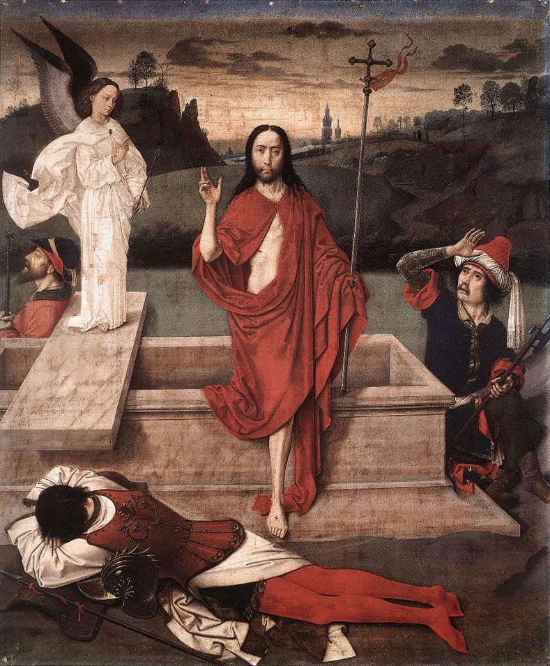 Dieric Bouts, the Elder, Resurrection, 1450-60 Hymn: The Strife is O er 1.Alleluia! Alleluia! Alleluia! The strife is o er, the battle done, The victory of life is won; The song of triumph hath begun.