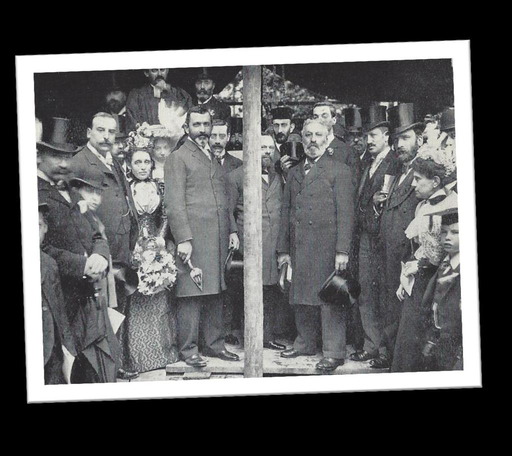 Laying the Foundation Stone This photograph was taken in 1897 at the foundation stone laying for board rooms and classrooms.