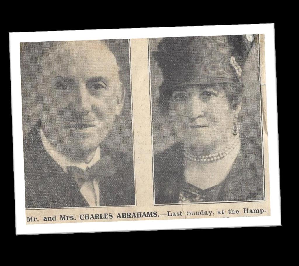 Charles and Clara Abrahams, 1930 As well as their duties as beadle and gallery attendant, Charles and Clara attended to the dead and