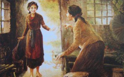 The Visitation During those days Mary set out and traveled to the hill country in haste to a town of Judah, where she entered the house of Zechariah and greeted Elizabeth.