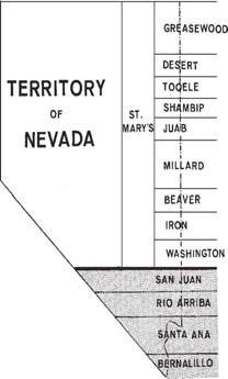 124 Political History of Nevada MAP 13 1861, March Organization of Territory of Nevada from Carson and Humboldt Counties, Utah Territory.