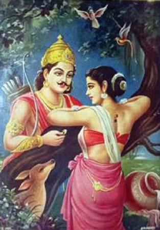 And he promised to marry her. To seal the deal Dushyanta presented Shakuntala with his ring.