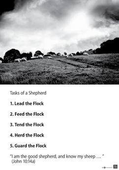 THE POINT God guides us as He walks with us. LEADER PACK: Display Item 5: Tasks of a Shepherd. Refer to the poster as you comment on a shepherd s responsibilities.