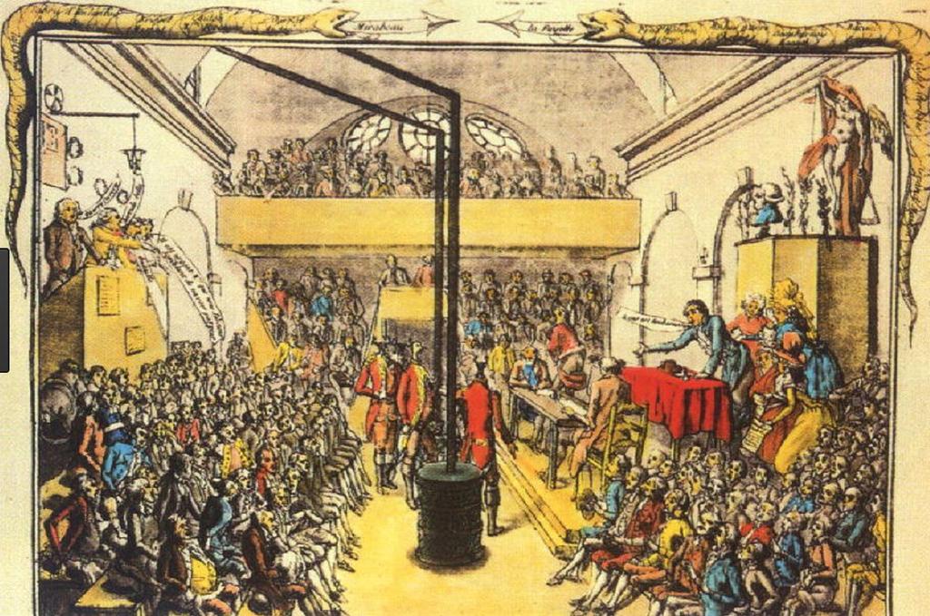 1 A meeting at the Jacobin Club The Jacobin club gained prominence (importance) during the political control of the National Assembly in 1789 after the overthrow of the French Monarchy.