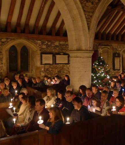 In Stoke Poges, 60% of adults identify as Christians and on Christmas Eve the congregation is swelled by the local community at our Nativity service for younger children and our Candlelit Family