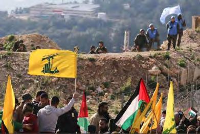 17 The Israeli-Lebanese border Hezbollah-organized