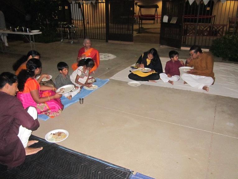 After the completion of the Guru Pādukā Pūjā, Chinmaya Dhvani choir group as well as other Sevak-s and Sevikā-s offered their devotion and respects in the form of melodious bhajan-s in honor of our