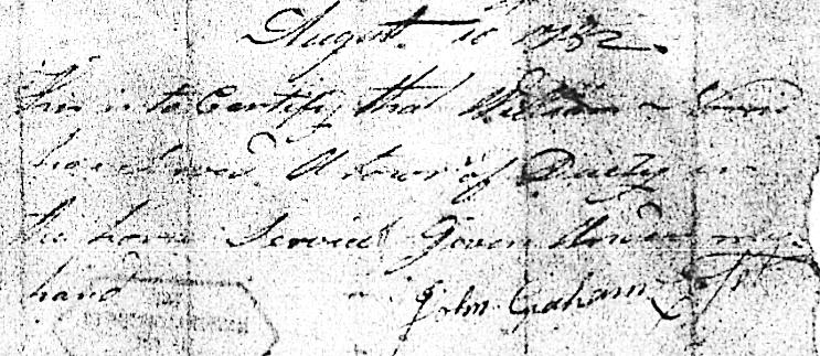 [p 29] This is to certify that William Norris Lieutenant in Capt. Knighten's Company Col.