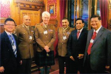 Chairman of WMLF Dato Seri Iqbal and ASLI CEO Tan Sri Michael Yeoh and Senior Vice President Max Say with British Army Officers at the WMLF Dinner held in the House of Lords, London.