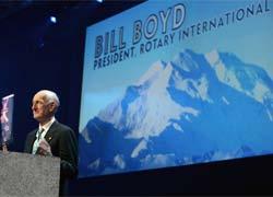 Boyd to present the Polio Eradication Champion Award to William Gates Sr., the keynote speaker at the third plenary.