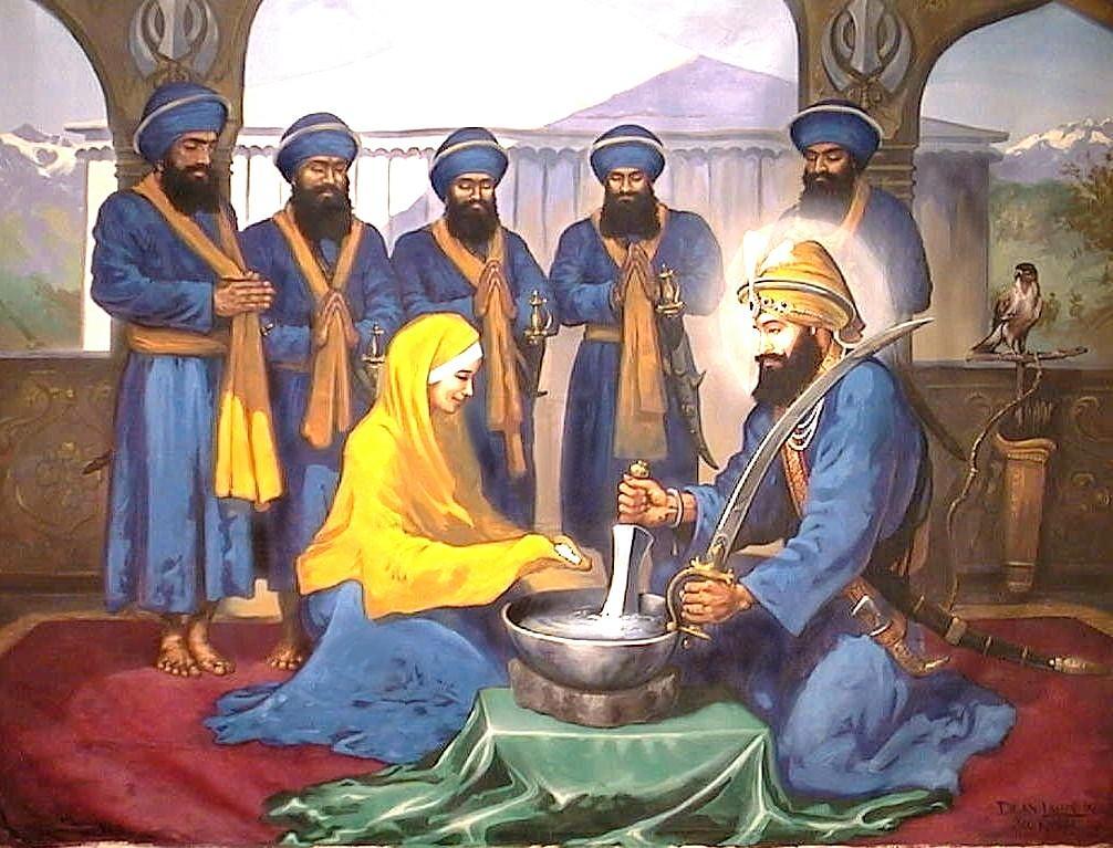 Amrit AMiRmq Bani is read, which Khanda is stirred in iron bowl with water and sugar Patasay Men and Women of appropriate age may participate Initiated Khalsa should maintain Rehit and avoid Kurehit