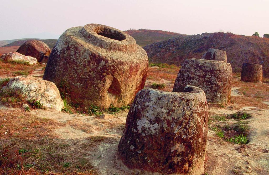 PLAIN OF JARS Laos Approx. 100 BC AD 100 Civilization unknown Are they huge funerary urns, ancient sarcophagi or the remains of a 2000-year-old party?