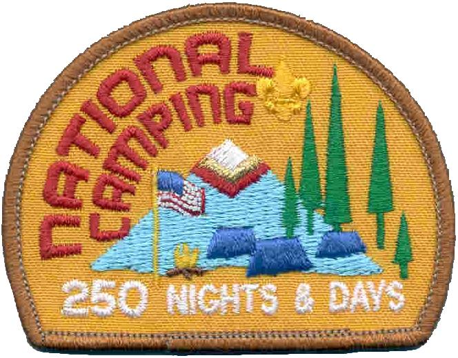 National Camping Awards Requirements: 1. Camp the designated number of nights on Boy Scout outings. 2. Go to the nearest Scout Shop and purchase the award. 3.