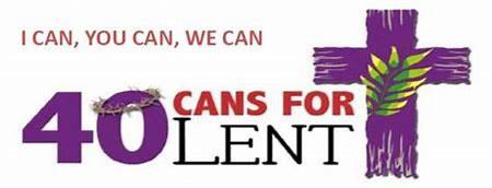 The canned food donated by the school children on Fridays and Sundays during Lent will be collected and weighed. Each Class will be weighed separately. We will post the donations weekly.