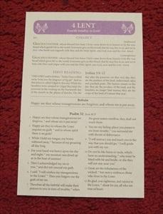 (See also Pyx and Ciborium) Bulletin A handout for each service which lists the readings,