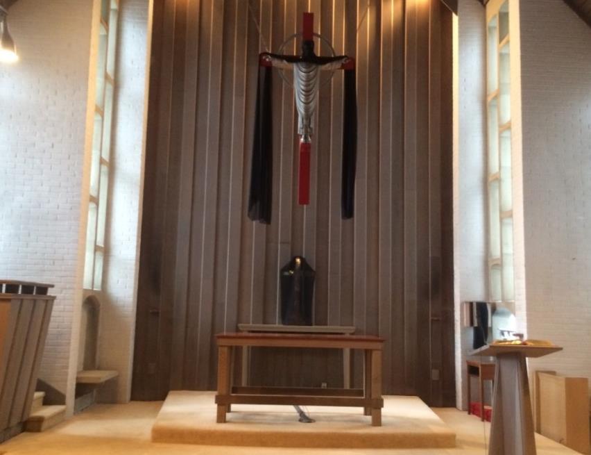 Altar rail when facing the Altar 2015 The Cross