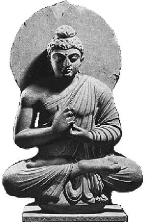 The Kushan Buddha Humble, meditative, transcendent --gesture of