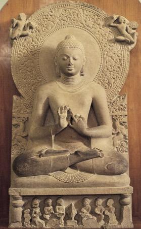 Lion throne, bodhisattvas and heavenly beings The Gandharan Buddha