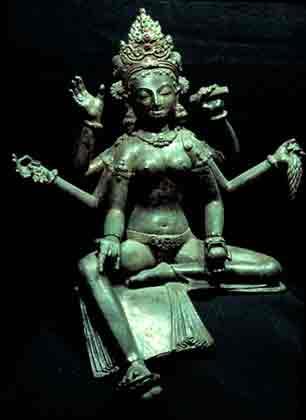 BUDDHISM SCULPTURE NEPAL and TIBET While Tara is a female Bodisatva, Vasudhara, who holds similar attributes and looks