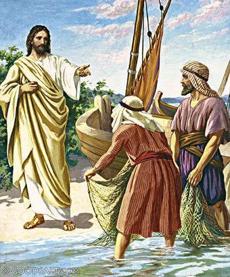 from the Gospel of John Behold, the Lamb of God. The two disciples heard what John said and followed Jesus. Jesus turned and saw them following him and said to them, What are you looking for?