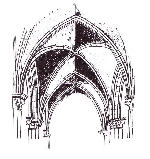 CHARACTERISTICS OF GOTHIC ARCHITECTURE IN COMPARISON TO ROMANESQUE Crosswise or rib vaulting was a far more effective system of supporting stone roofs than Romanesque.