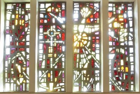 Pentecost Novena to the Holy Spirit 2018 Window in Baptistry of Cathedral of St.