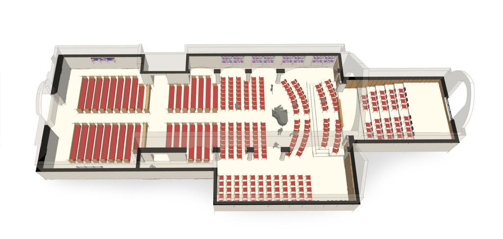 Flexible Seating in the Meetinghouse These are our architect s representations of four of many configurations that our new flexible seating would facilitate, depending upon the events taking place in