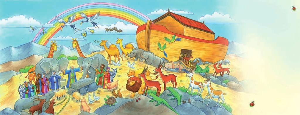 noah builds an ark God spoke to Noah one day. There is going to be a flood that will cover the whole world, God said. Build an ark and fill it with all sorts of creatures so that they will be safe.