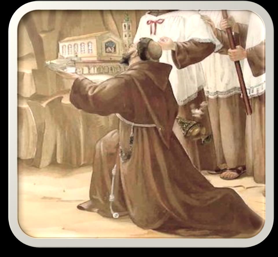 St Francis traveled to the Holy Land St Francis receiving the stigmata Francis traveled to the Holy Land during the Crusades* hoping to conquer the Muslims with love rather than war.