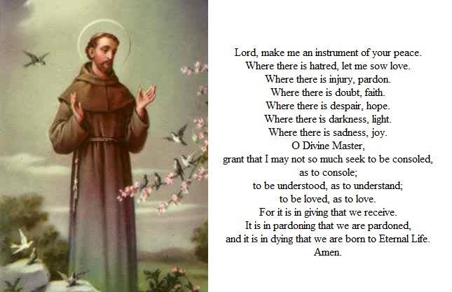Prayer of St Francis of