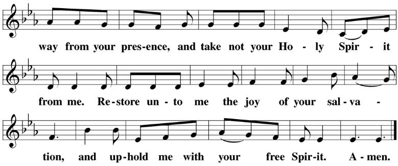 After the sermon the congregation sings: OFFERING OFFERTORY PRAYER OF THE HURH I will exalt you, my God the King; I will praise your name for ever and ever.