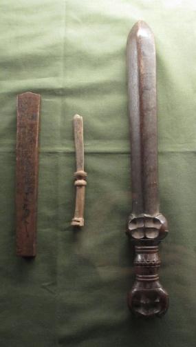 Figure 4. Picture of different types of bokken used throughout the history of the kaji kito in Nichiren Shu Buddhism.