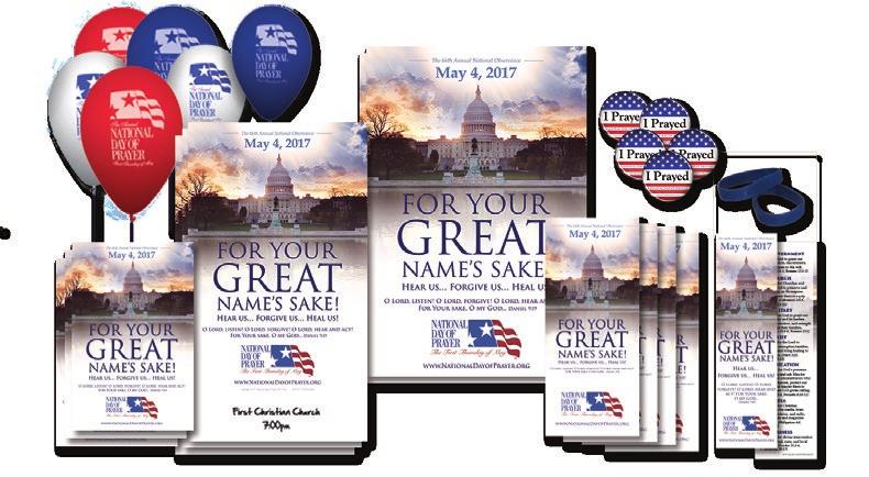Indoor & Outdoor Combo Promotional Kit Combo Promotional Kit Planning made easy! Everything you ll need to host a large or small National Day of Prayer event.