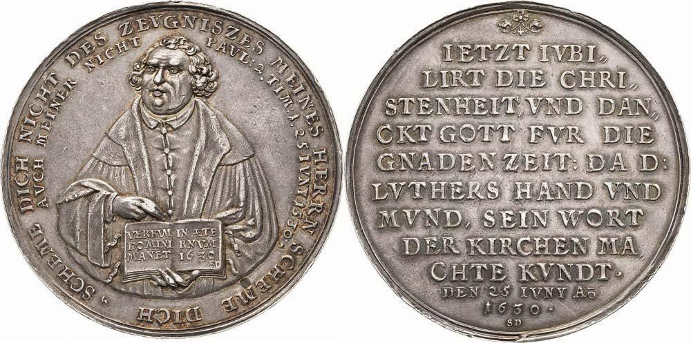 23 This silver medallion was made in 1630 to celebrate the centenary of the Augsburg Confession.