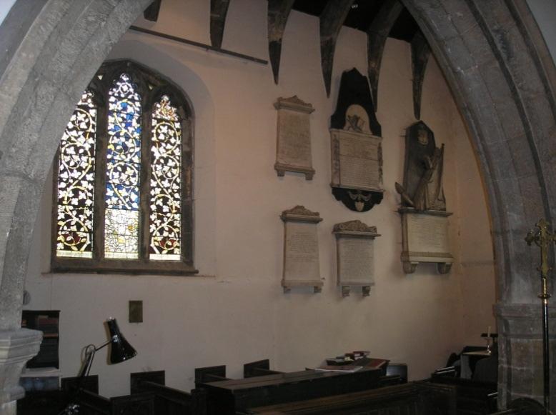 Northern window Plaques, honouring the people, who died during War, who belonged to the parish Fig 32- taken by me 23/10/10 the Lady Chapel where the organ used to be (where the box is).