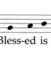 The author observes that the notationn used employs exclusively black note heads without stems to help the singer attend to the natural rhythm of the text.
