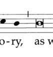 Nevertheless, it seems to my British ear that, in the context of a cantillated Preface, it is the first note of the group that more naturally carries the English accent.