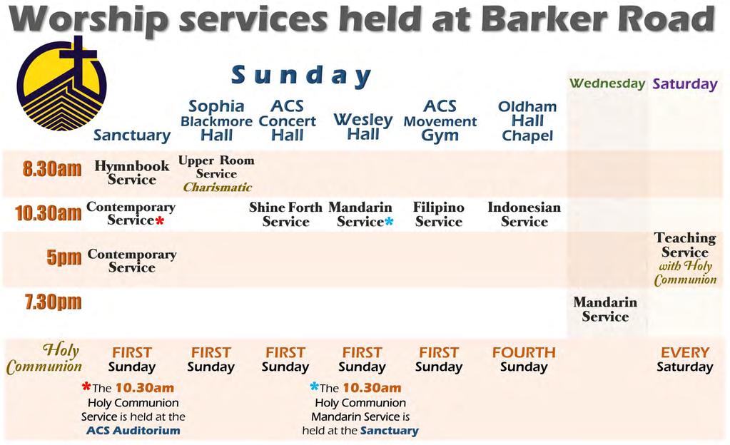 Pulpit calendar SEASON OF - LENT 1 MARCH to 16 APRIL, 2017 Sat, 11 Mar BRMC SATURDAY Holy Communion Service Pressing On Rev Lawrence Chua 5pm in the Sanctuary/HC Sun, 12 Mar 2 nd Sunday in Lent Abide