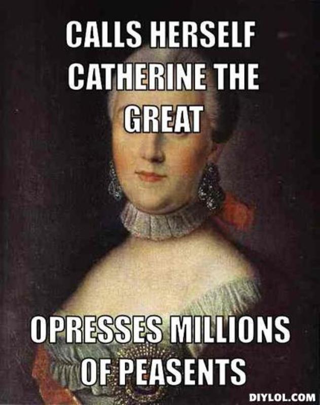 1762 Comes to power with military coup = Empress of Russia 1767: Catherine summons the Legislative Commission.