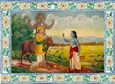 While the king stood wondering how it had happened, Lord Vishnu rose from the ant-hill