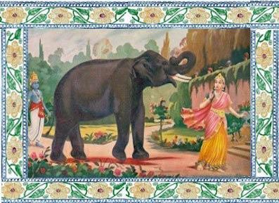 At this time, Lord Srinivasa, chased a wild elephant in the forests surrounding the hills.