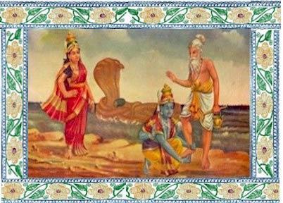 Lord Vishnu apologized to the sage and pressed his feet.